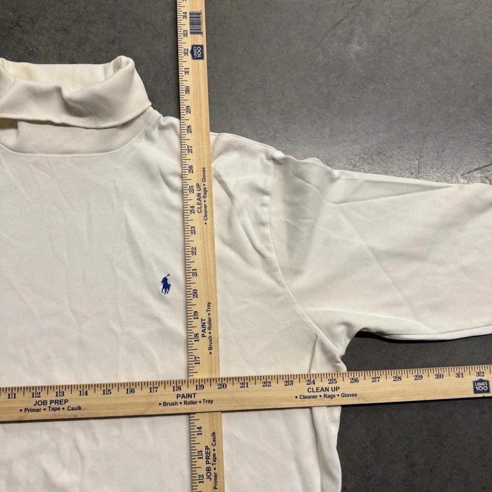 Polo Ralph Lauren Mens XXL Off White Turtleneck Long Sleeve Pony Logo Shirt